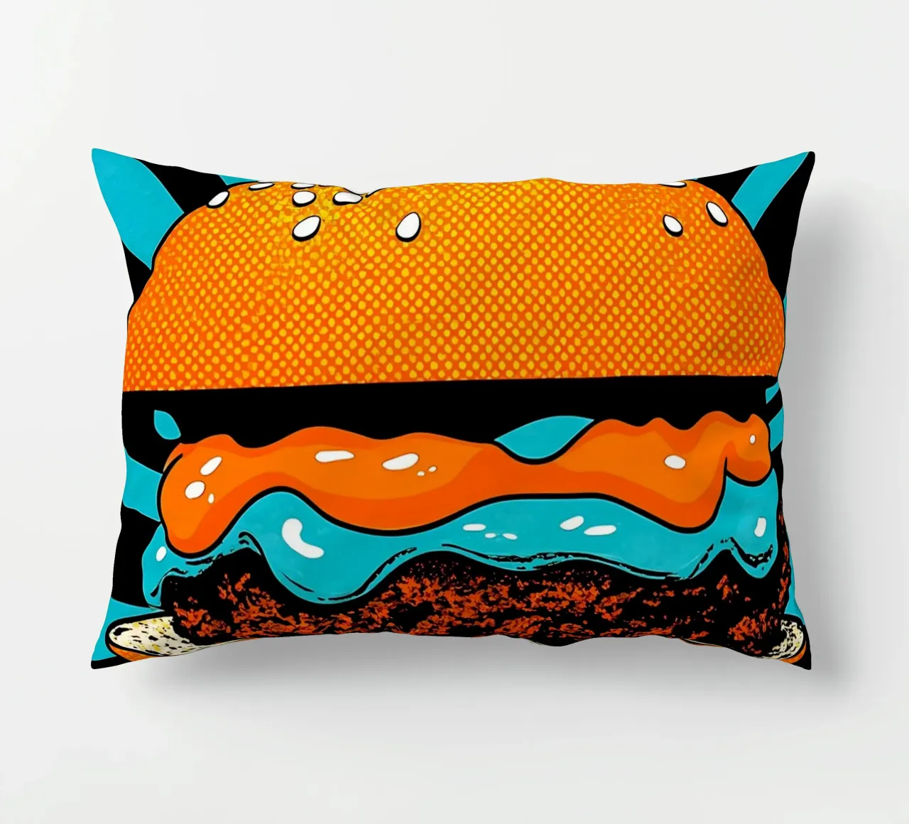Hamburger - Pop Art cuscino da ColorCrash Gallery