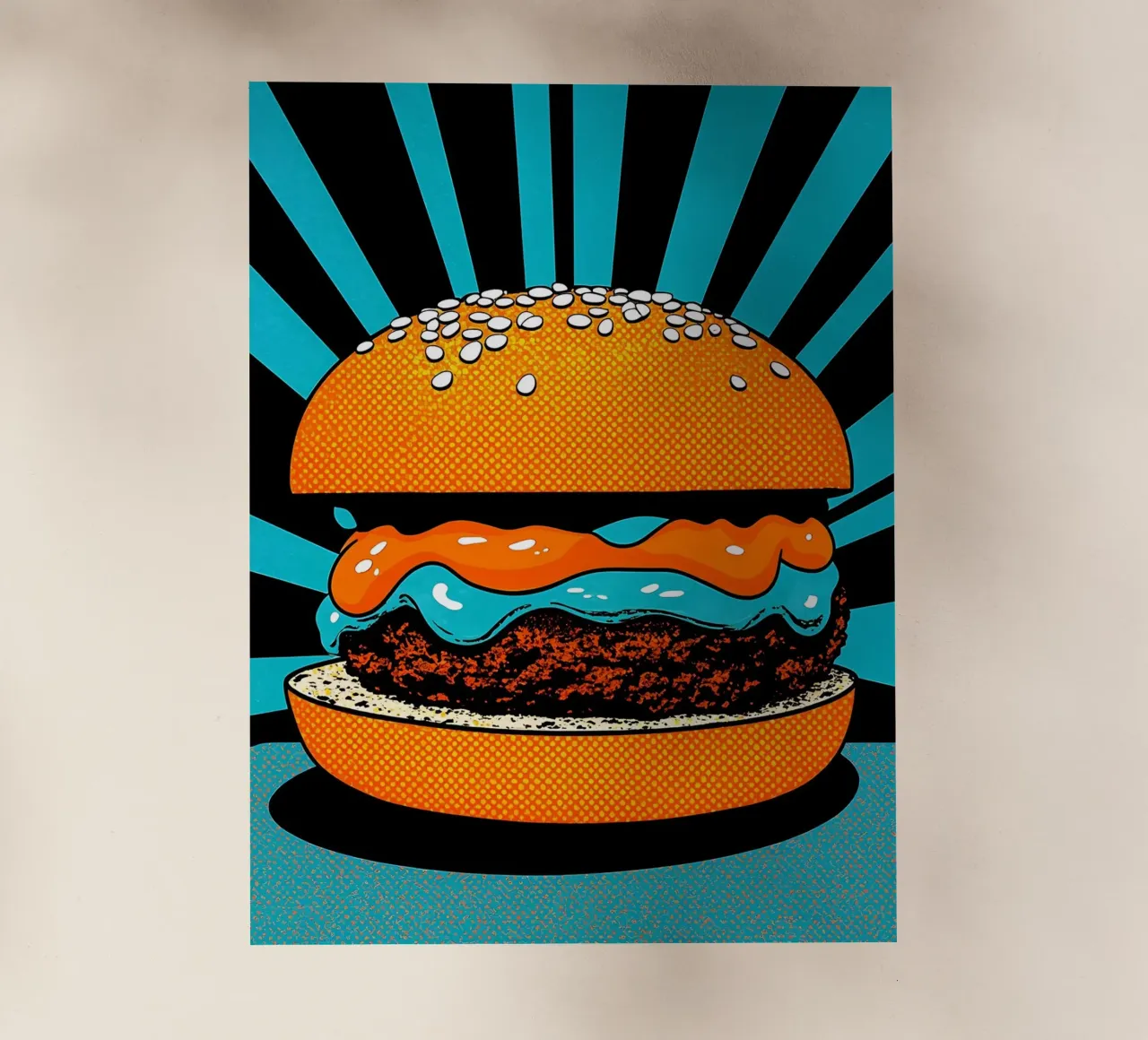Hamburger - Pop Art pellicola backlit da ColorCrash Gallery