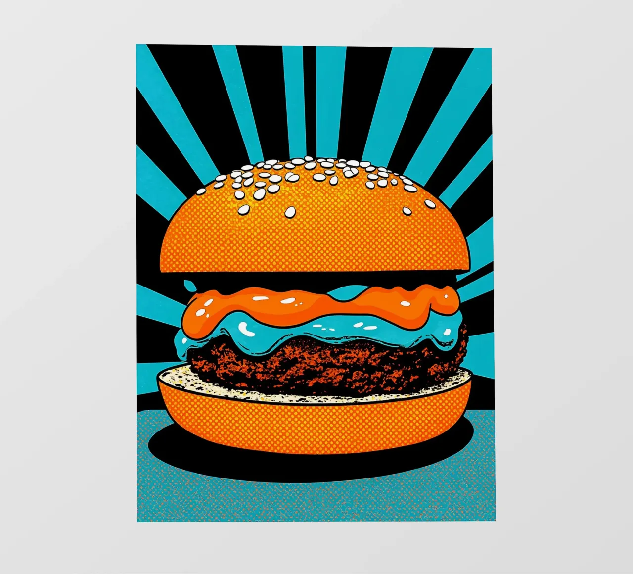 Hamburger - Pop Art pellicola backlit da ColorCrash Gallery