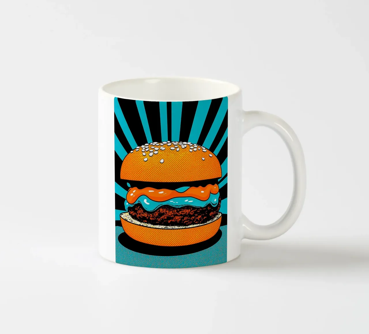 Hamburger - Pop Art tazza in ceramica da ColorCrash Gallery
