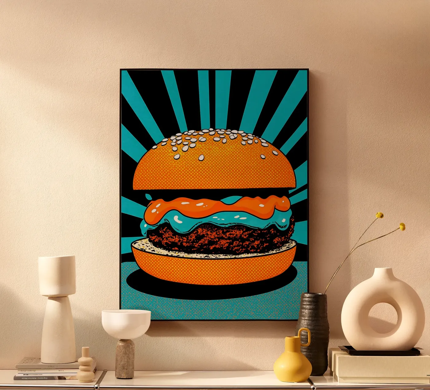 Hamburger - Pop Art plexiglass da ColorCrash Gallery