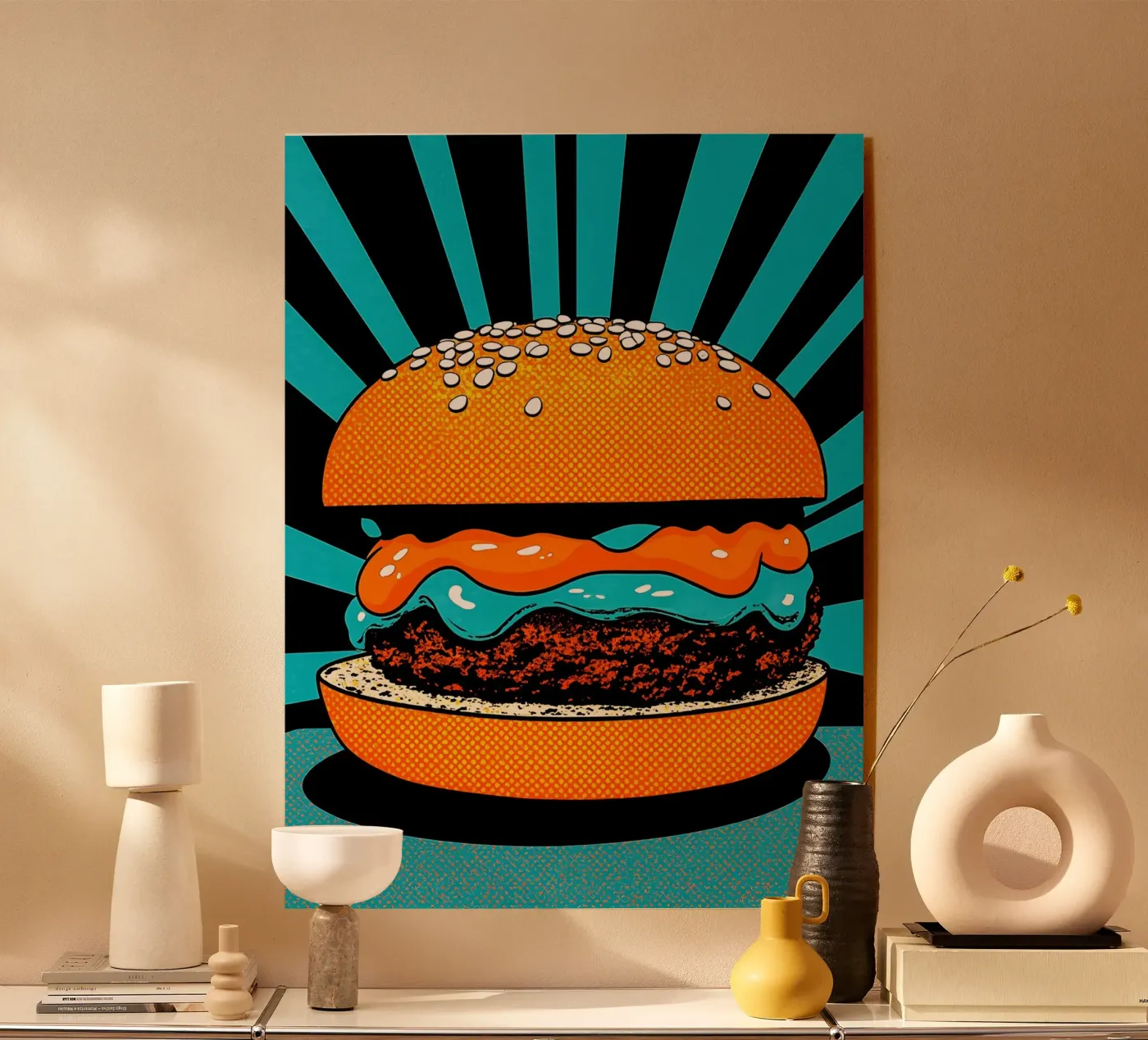 Hamburger - Pop Art plexiglass da ColorCrash Gallery