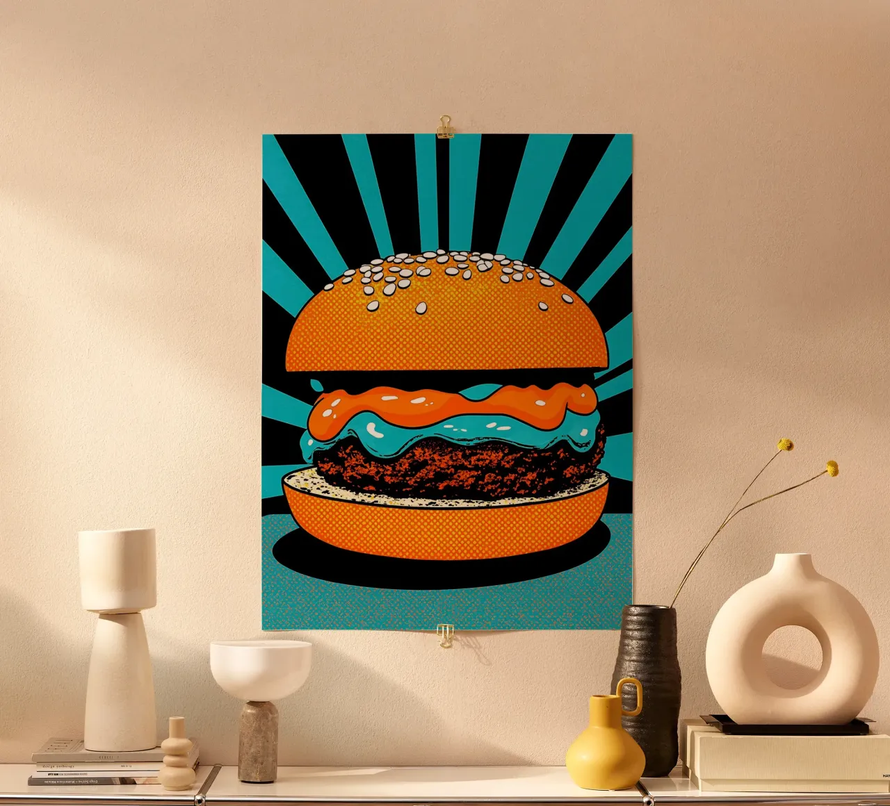 Hamburger - Pop Art poster da ColorCrash Gallery