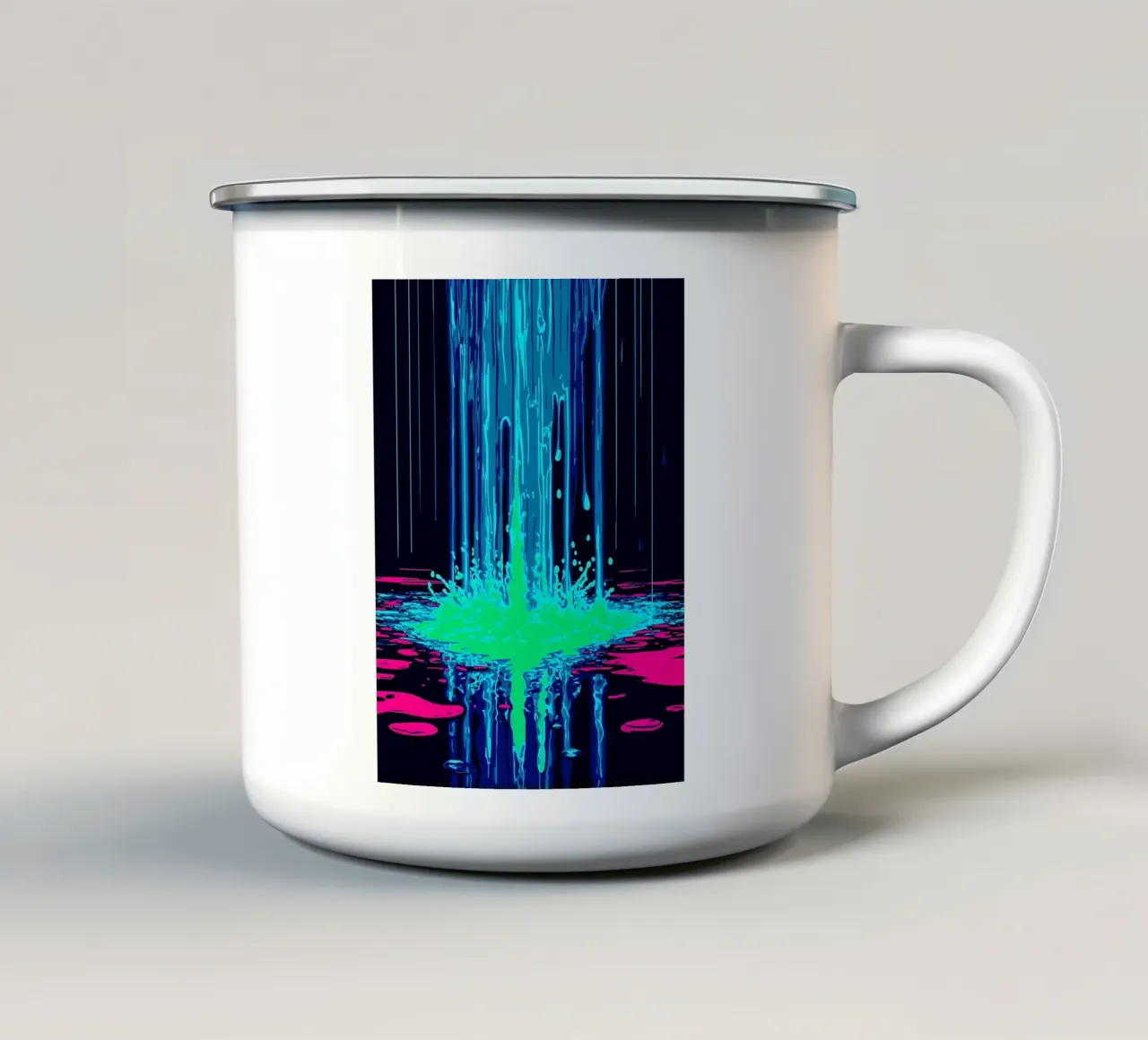 Acqua che gocciola - Pop Art tazza in smalto da ColorCrash Gallery