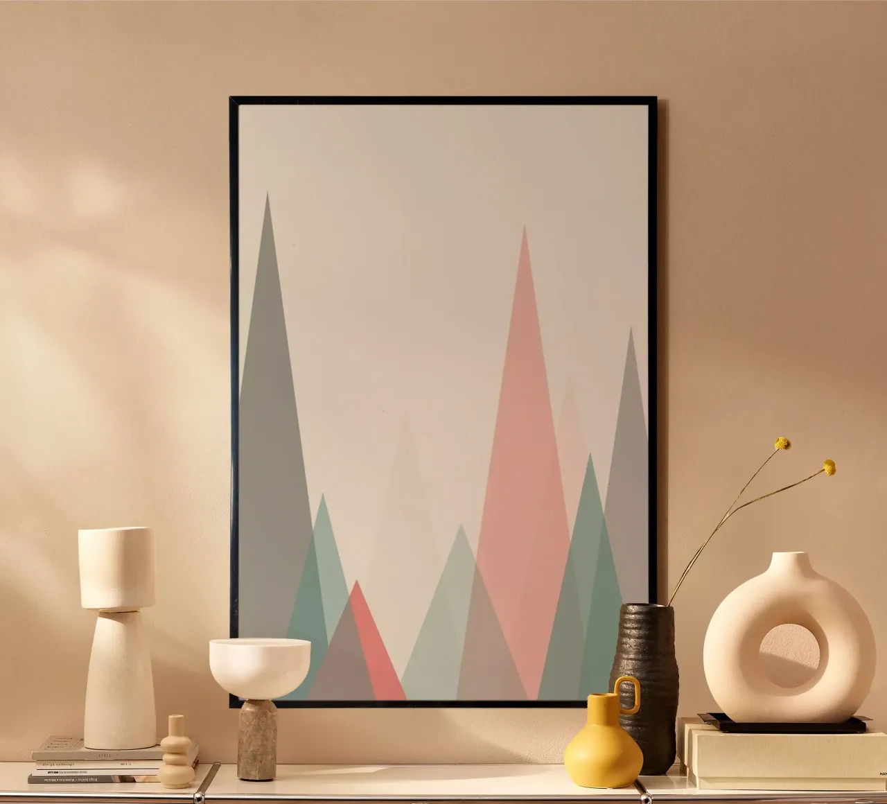 Pastel Mountains poster con telaio in legno da The Native State