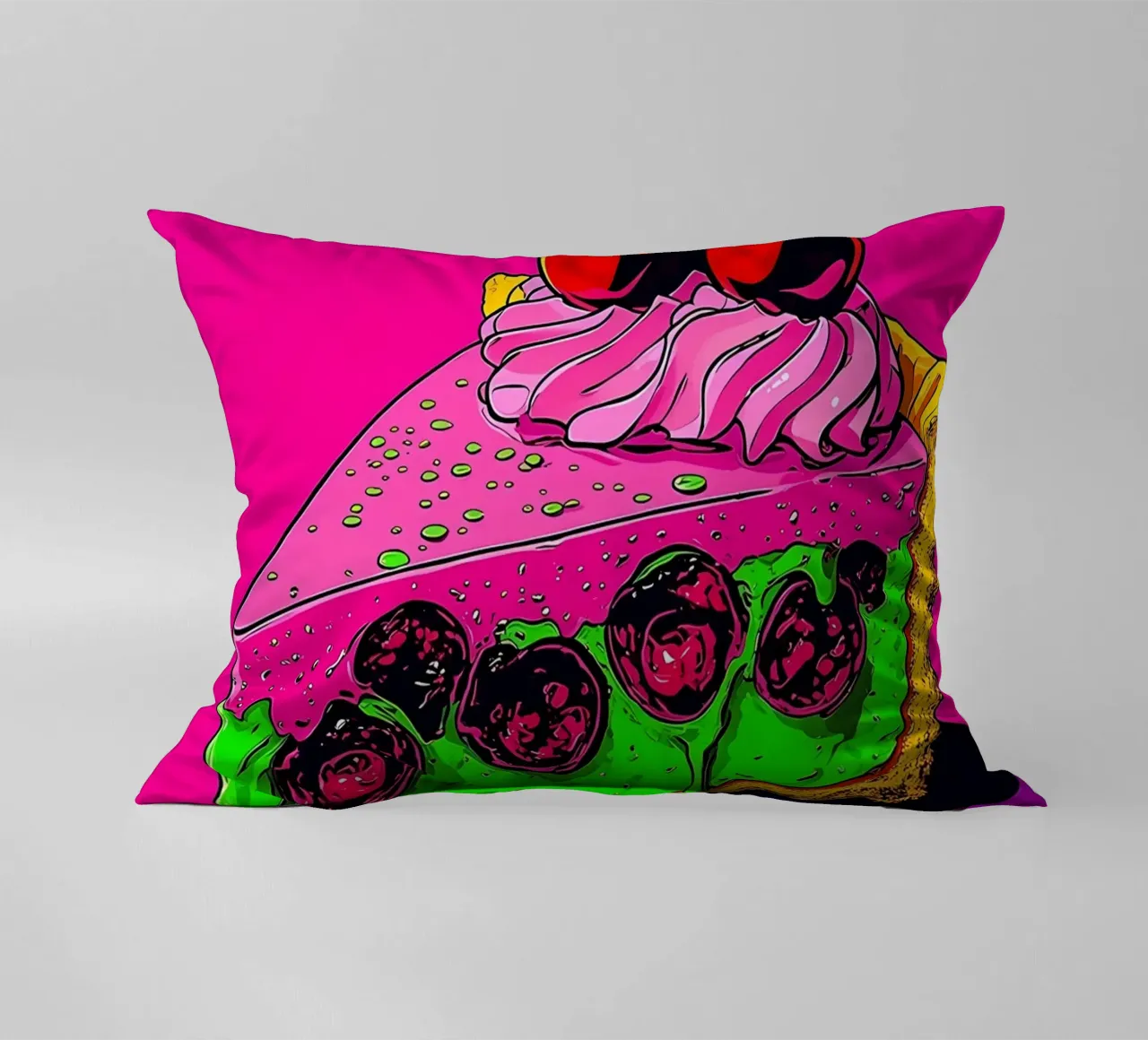 Torta di ciliegie - Pop Art cuscino da ColorCrash Gallery
