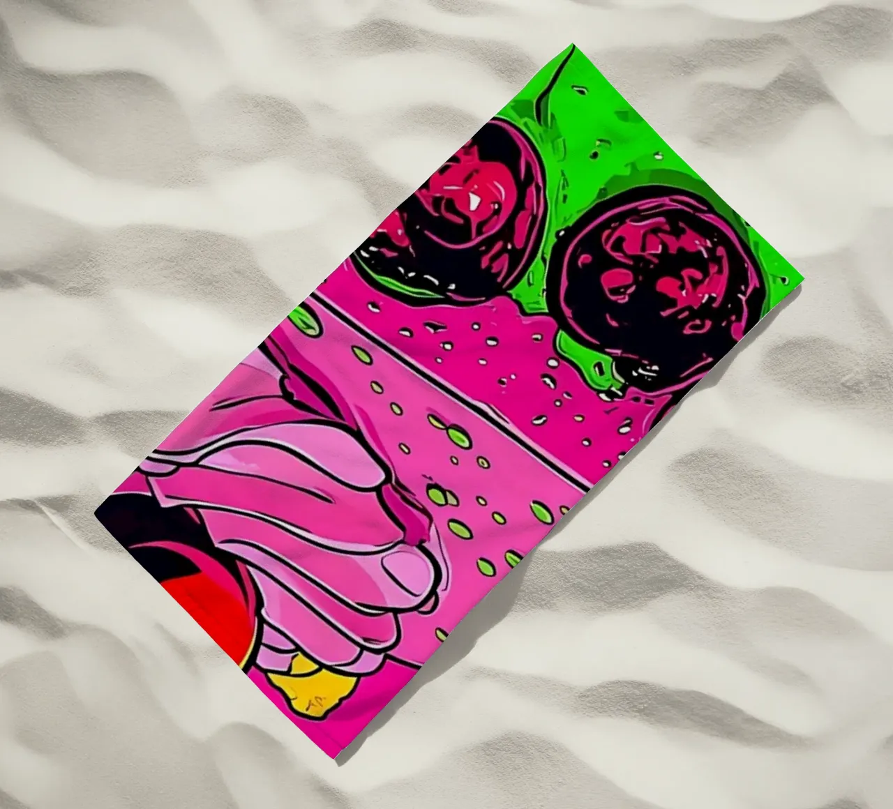 Torta di ciliegie - Pop Art telo mare da ColorCrash Gallery