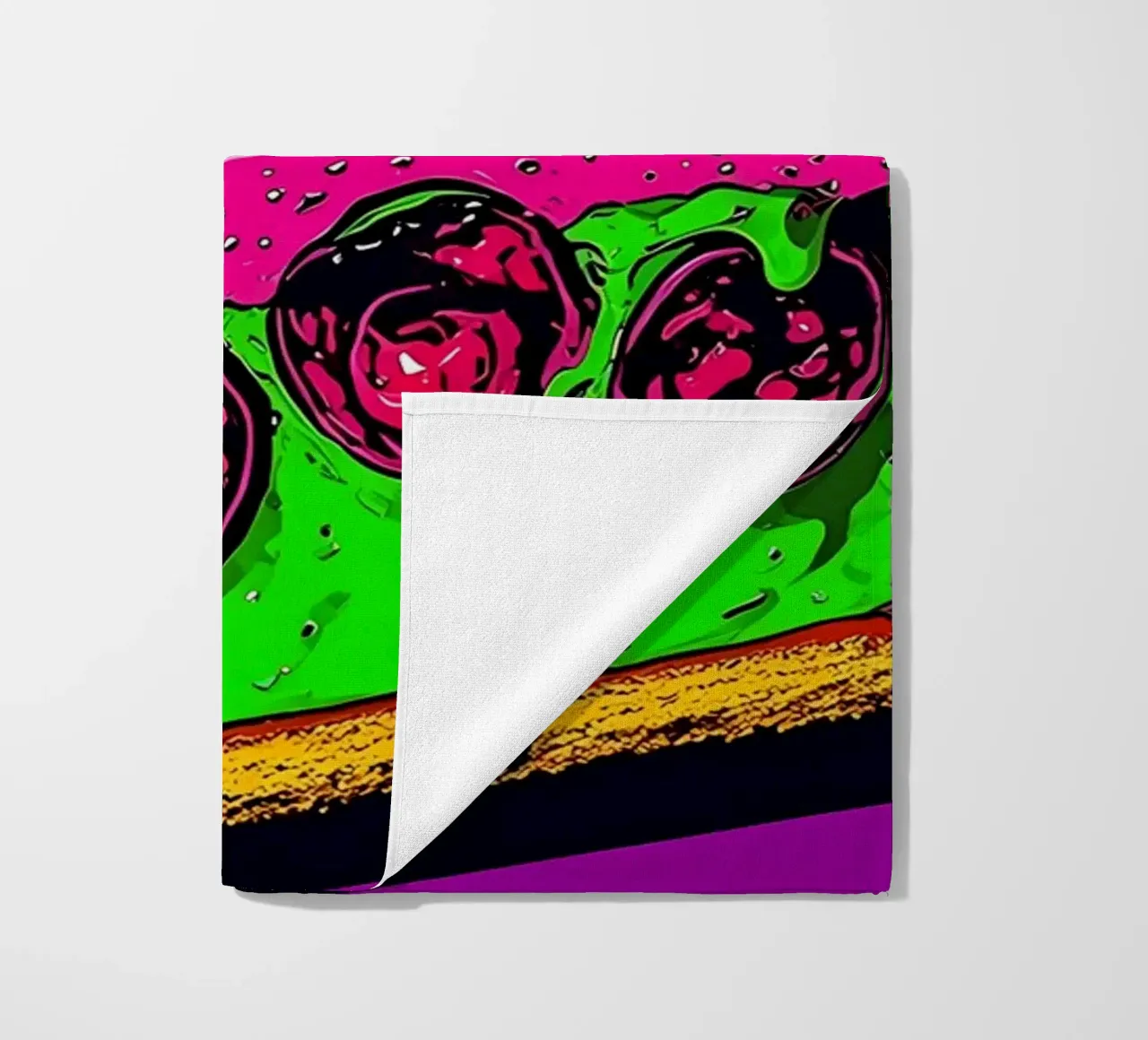 Torta di ciliegie - Pop Art telo mare da ColorCrash Gallery