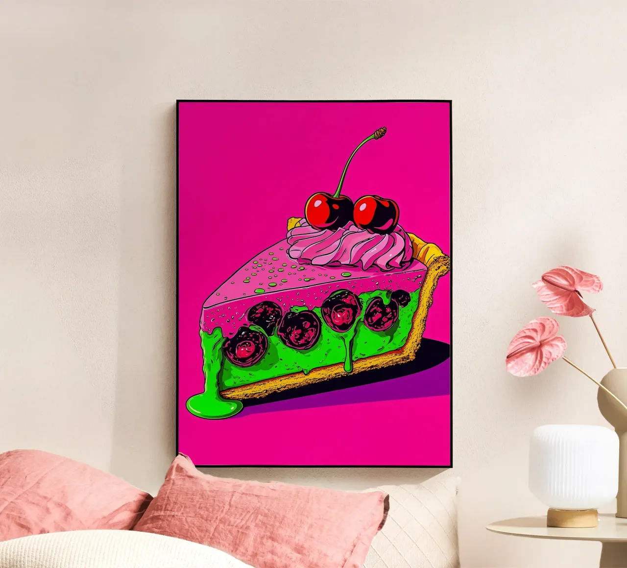 Torta di ciliegie - Pop Art plexiglass da ColorCrash Gallery