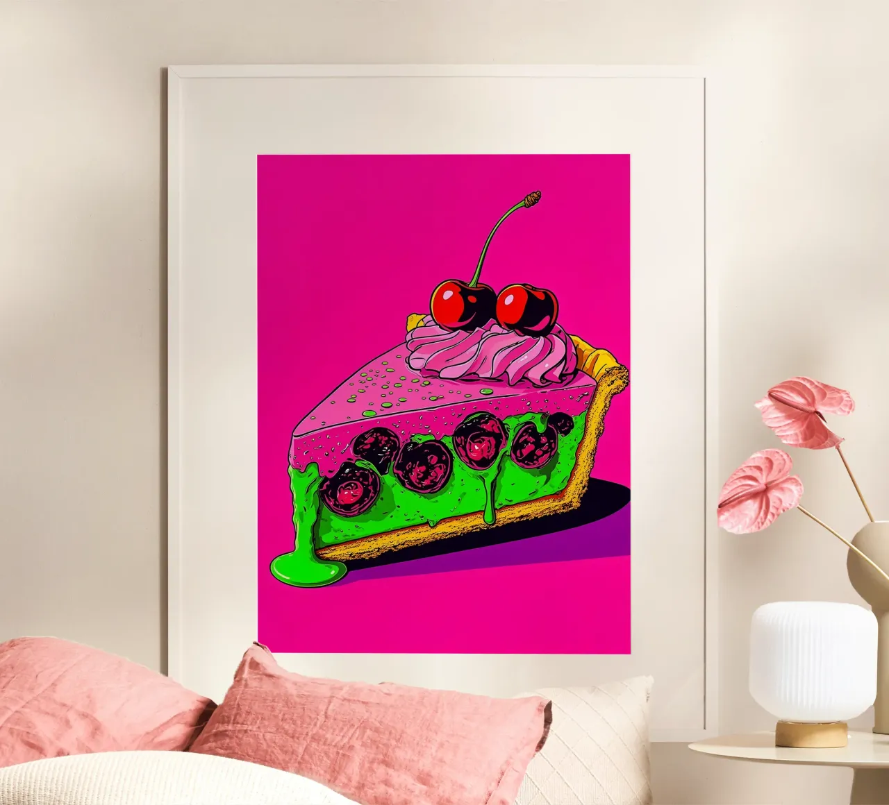 Torta di ciliegie - Pop Art poster da ColorCrash Gallery
