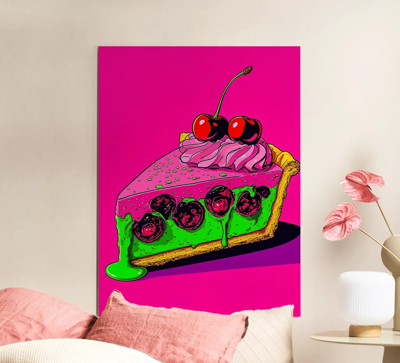 Torta di ciliegie - Pop Art poster da ColorCrash Gallery