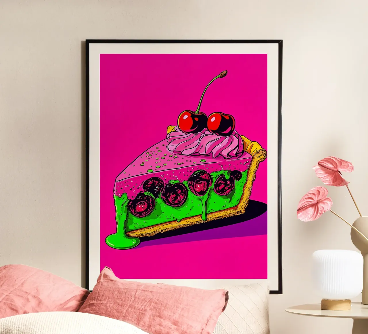 Torta di ciliegie - Pop Art poster da ColorCrash Gallery