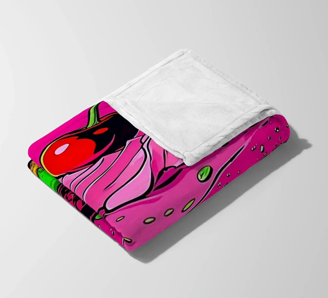 Torta di ciliegie - Pop Art coperta in pile da ColorCrash Gallery