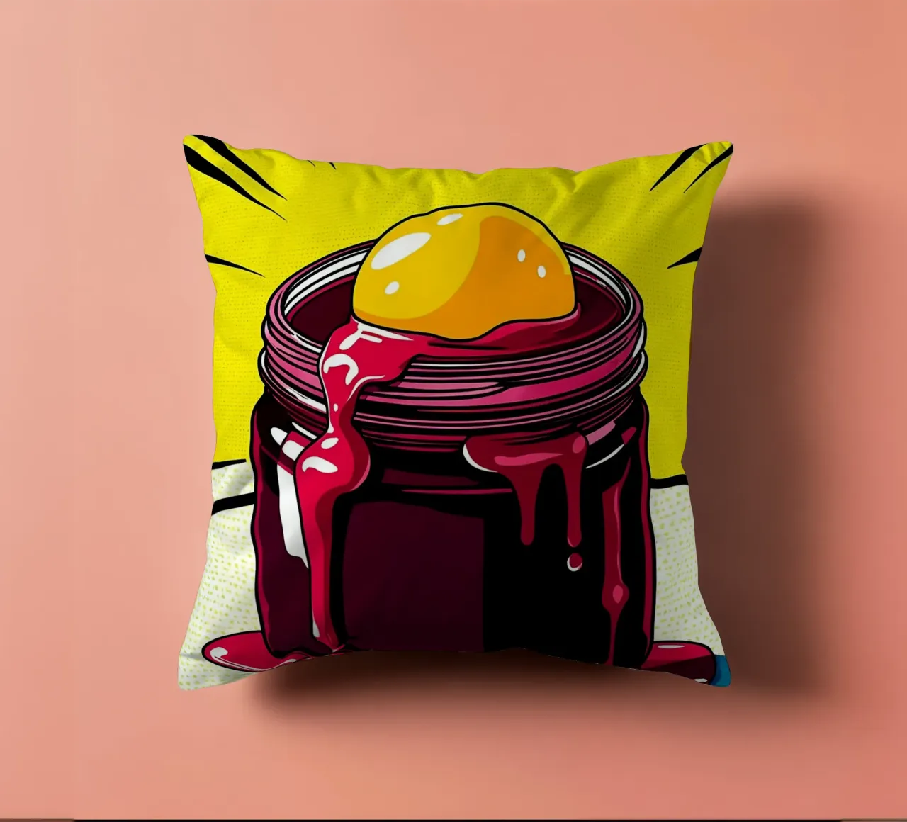 Cibo dentro un barattolo - Pop Art cuscino da ColorCrash Gallery