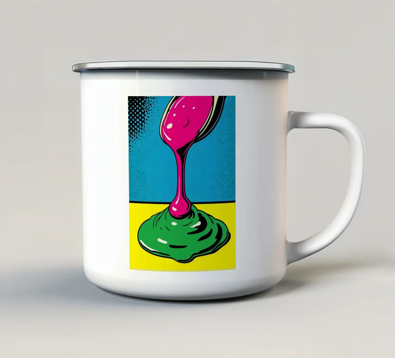 Gocce di cucchiaio - Pop Art tazza in smalto da ColorCrash Gallery