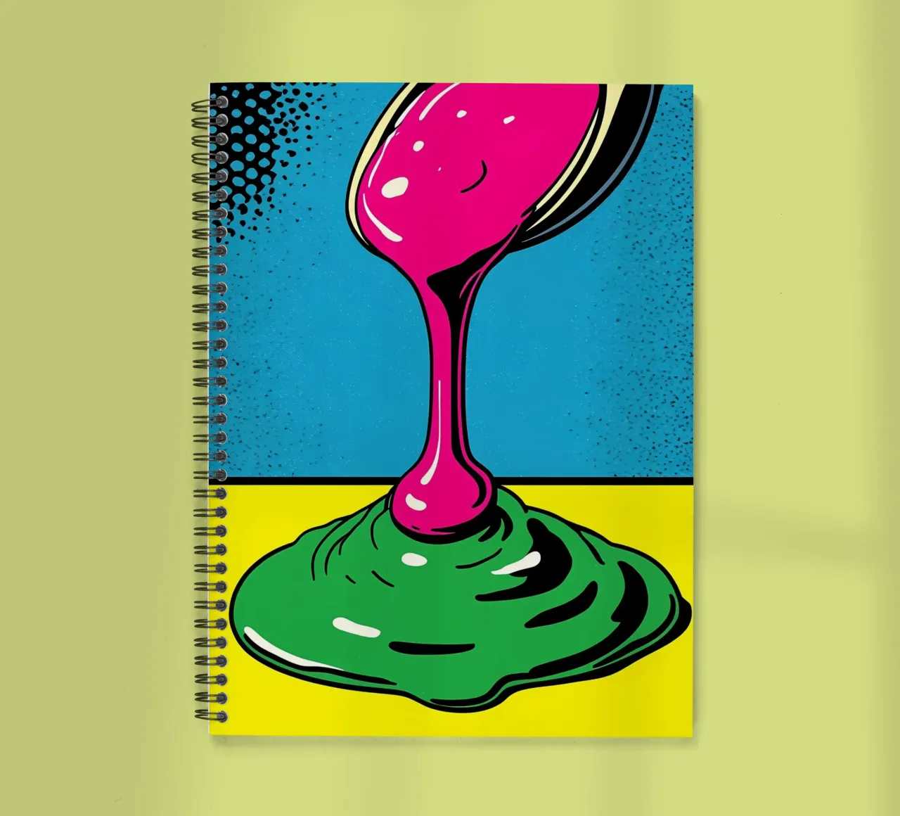 Spoon Drips - Pop Art spiral notebook by ColorCrash Gallery