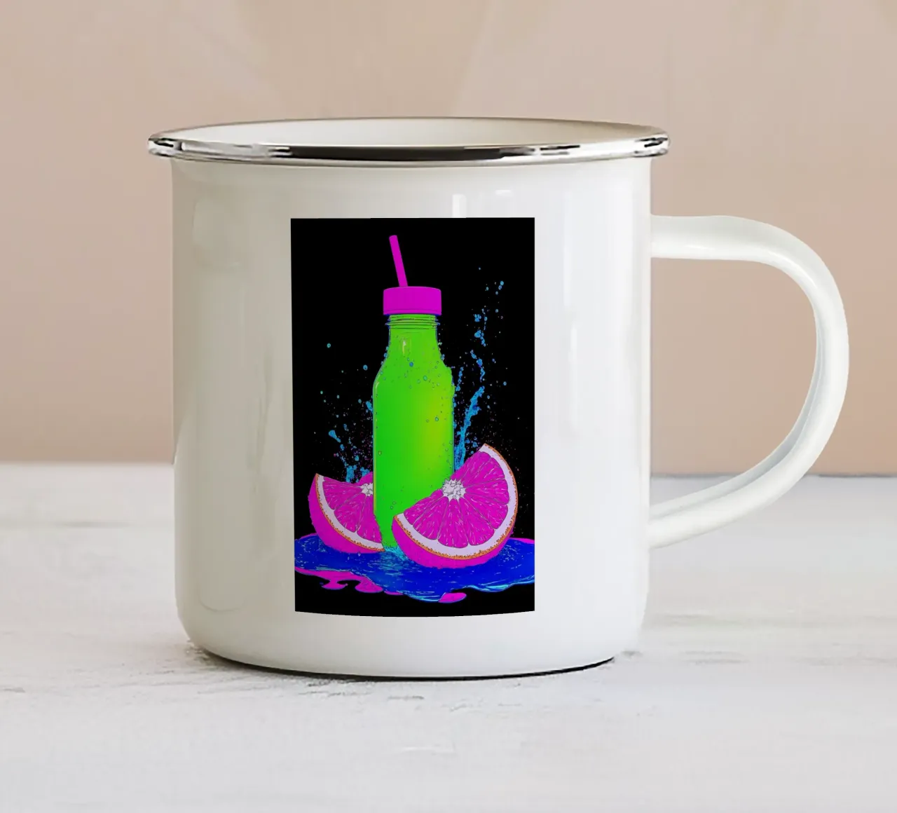 Succo di frutta - Pop Art tazza in smalto da ColorCrash Gallery