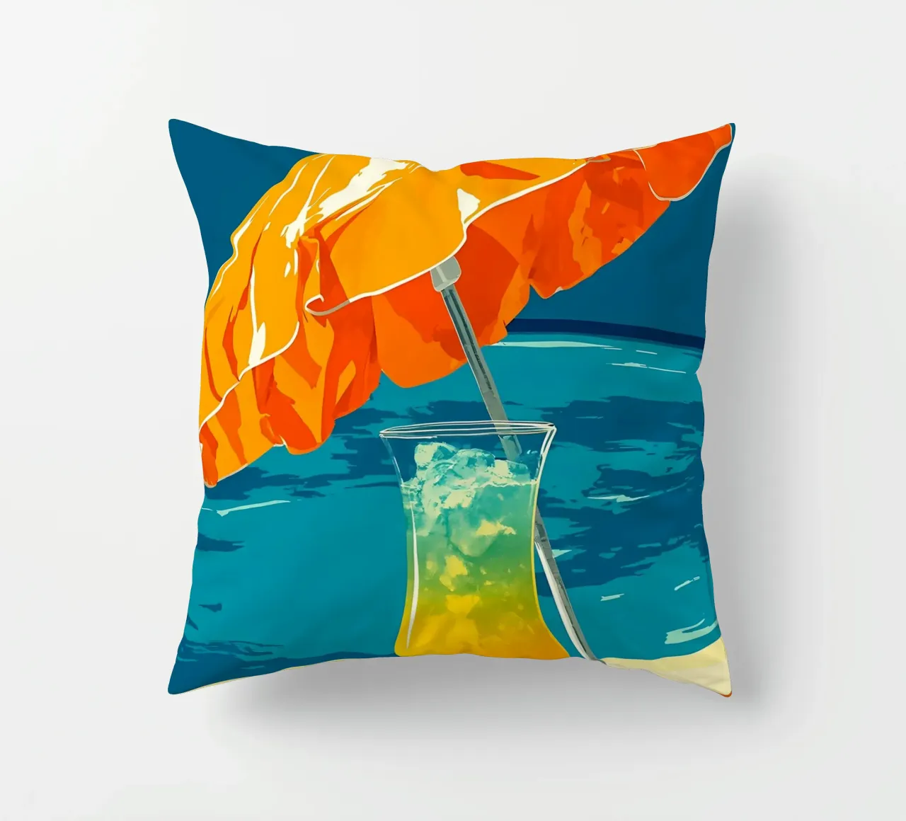 Bere in spiaggia - Pop Art cuscino da ColorCrash Gallery