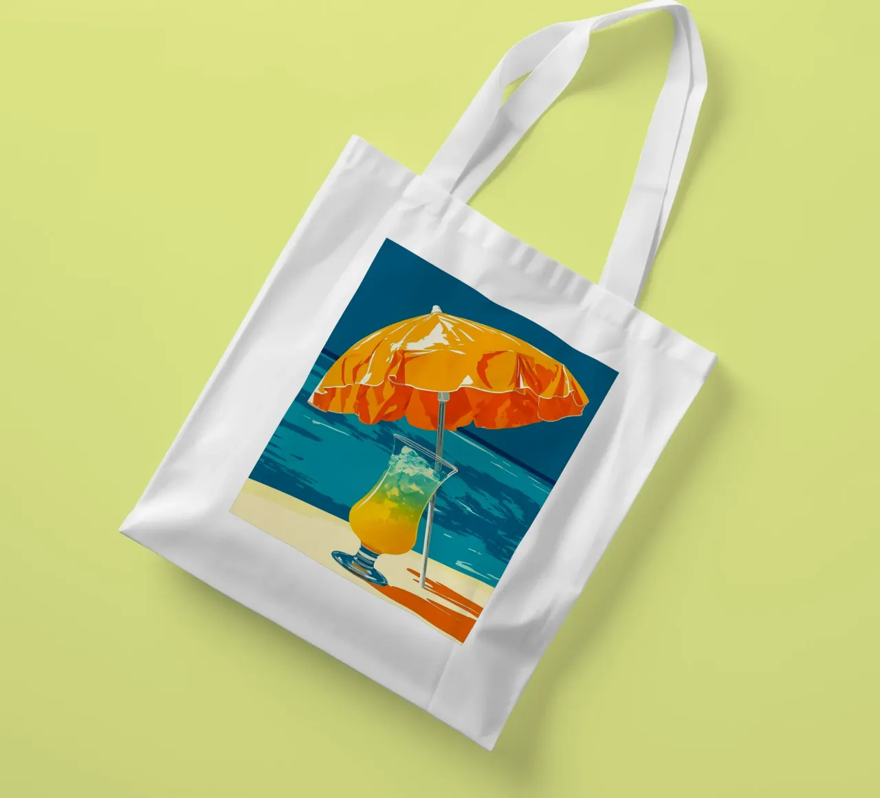 Bere in spiaggia - Pop Art borsa in juta da ColorCrash Gallery