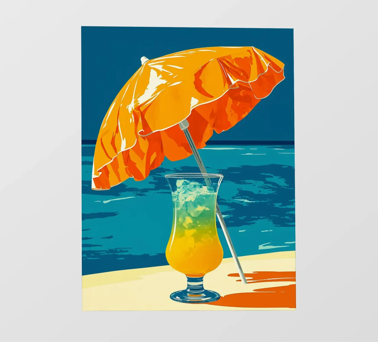 Bere in spiaggia - Pop Art pellicola backlit da ColorCrash Gallery