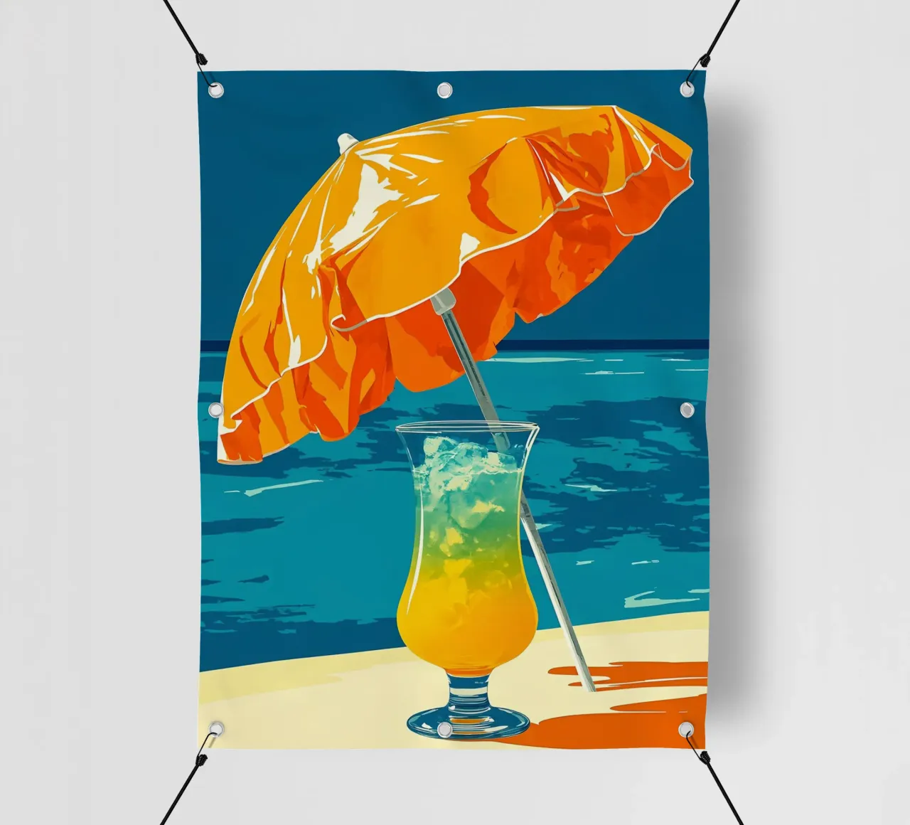 Bere in spiaggia - Pop Art telo in pvc da ColorCrash Gallery