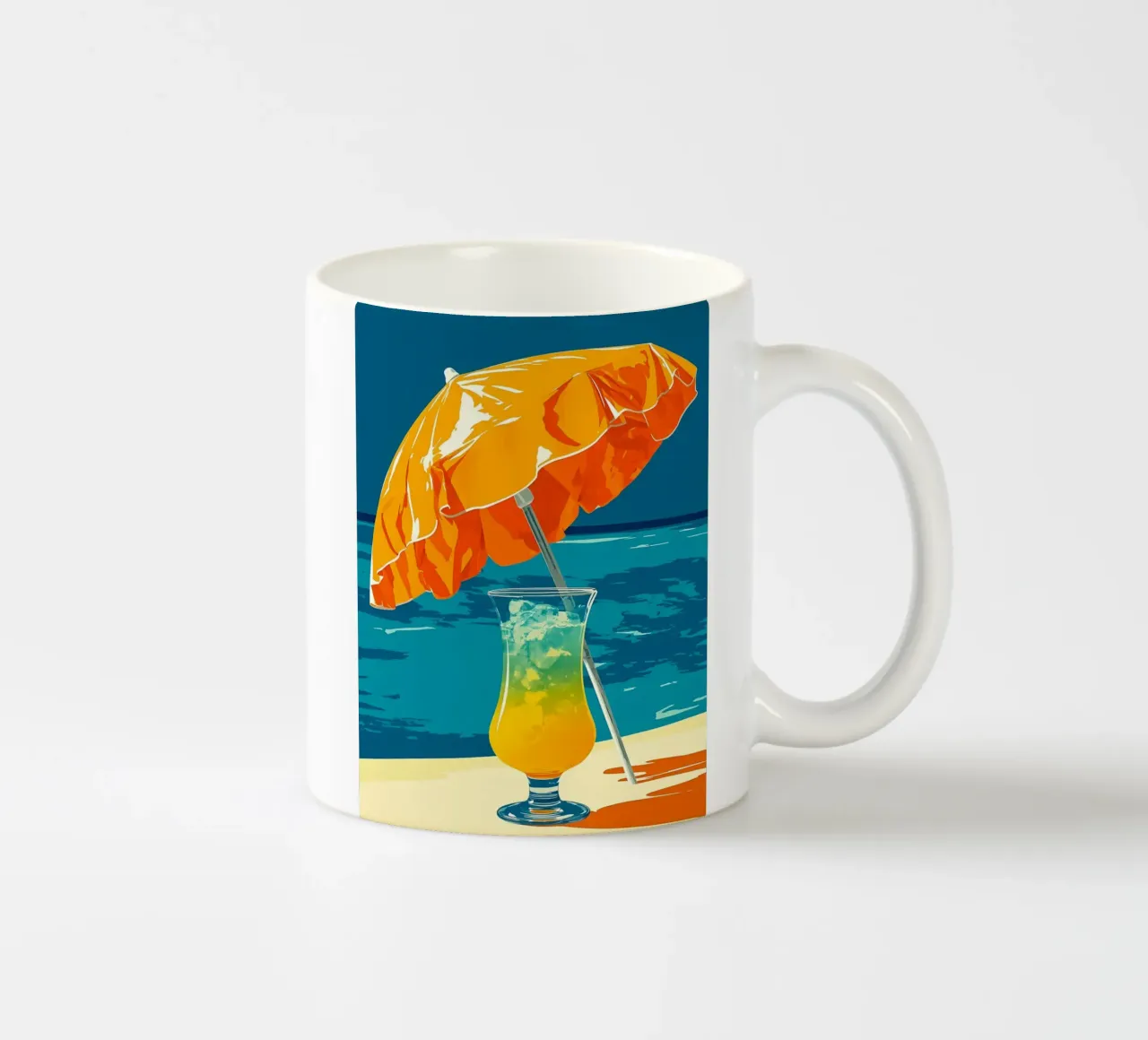 Bere in spiaggia - Pop Art tazza in ceramica da ColorCrash Gallery