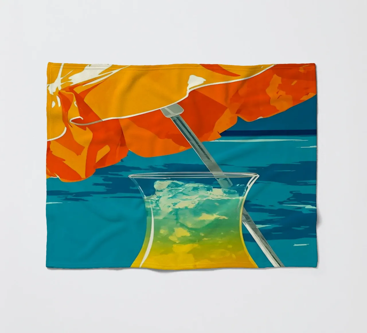 Bere in spiaggia - Pop Art coperta in pile da ColorCrash Gallery