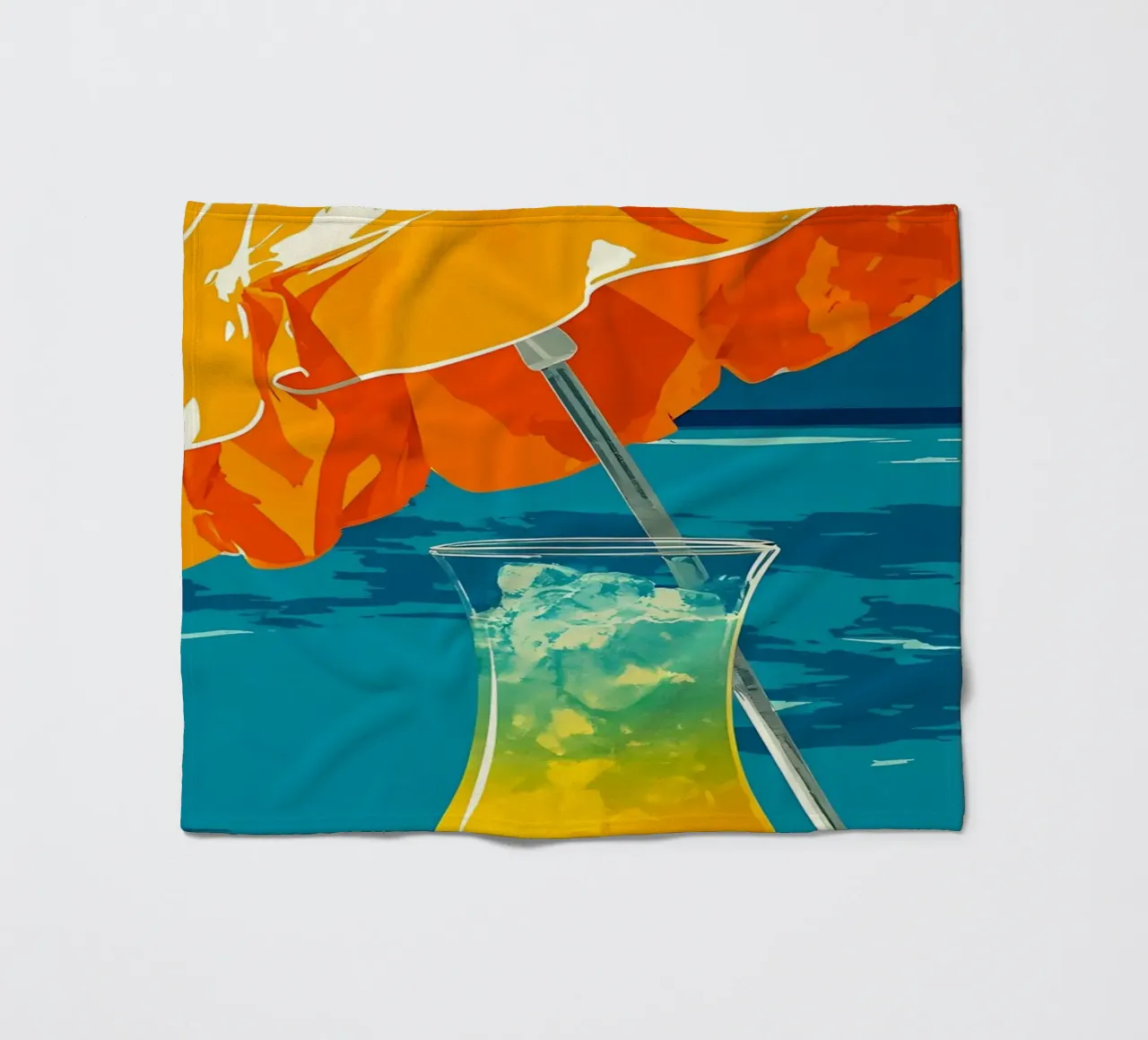 Bere in spiaggia - Pop Art coperta in pile da ColorCrash Gallery