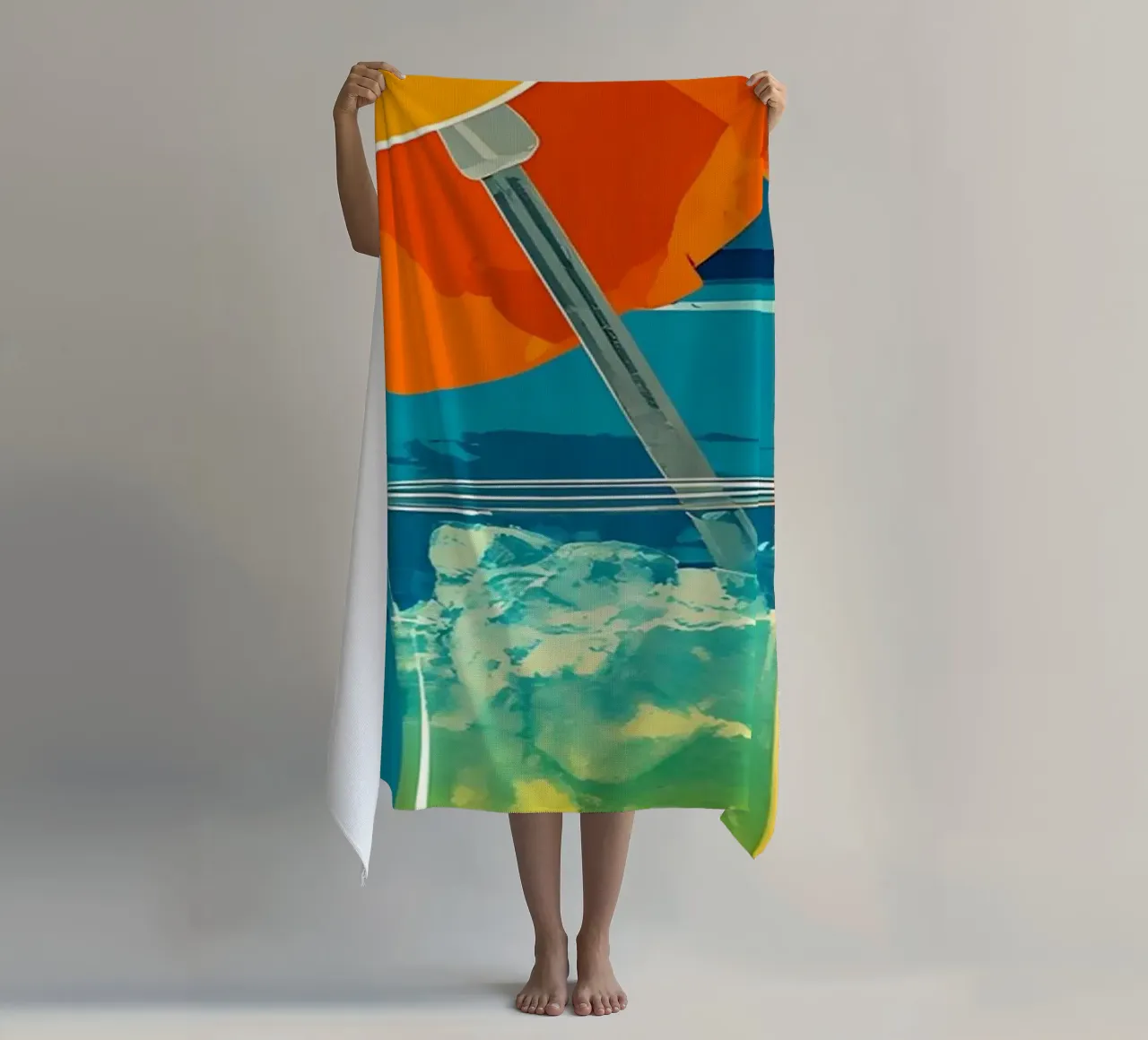 Bere in spiaggia - Pop Art telo mare da ColorCrash Gallery