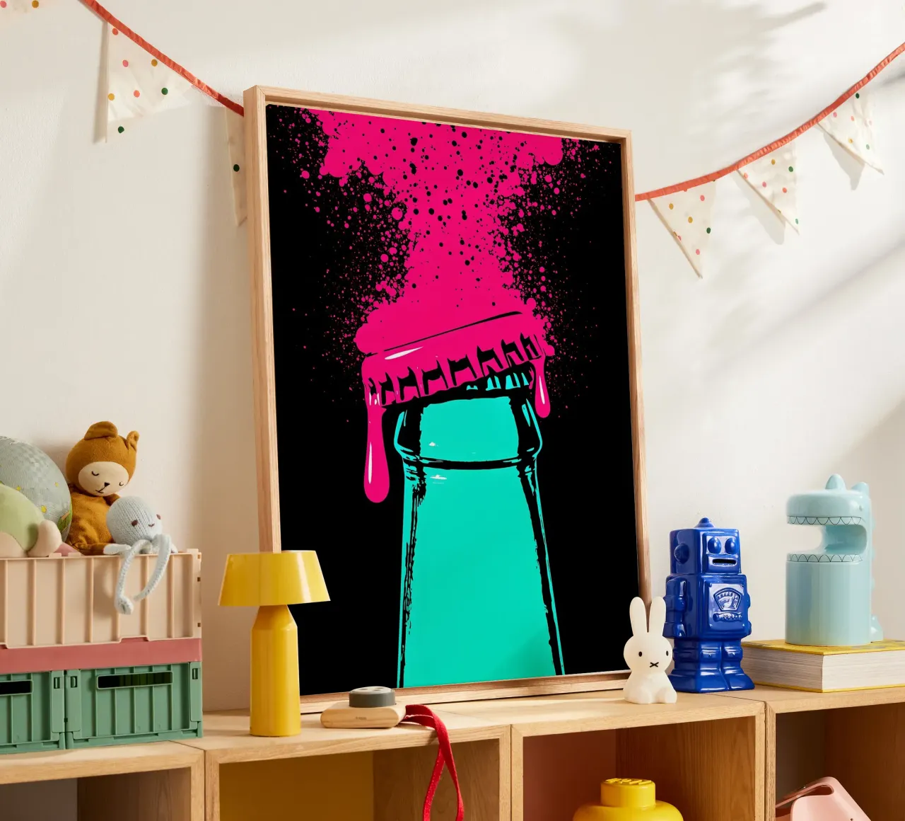Refreshment Drink - Pop Art canvas with Floater frame by ColorCrash Gallery