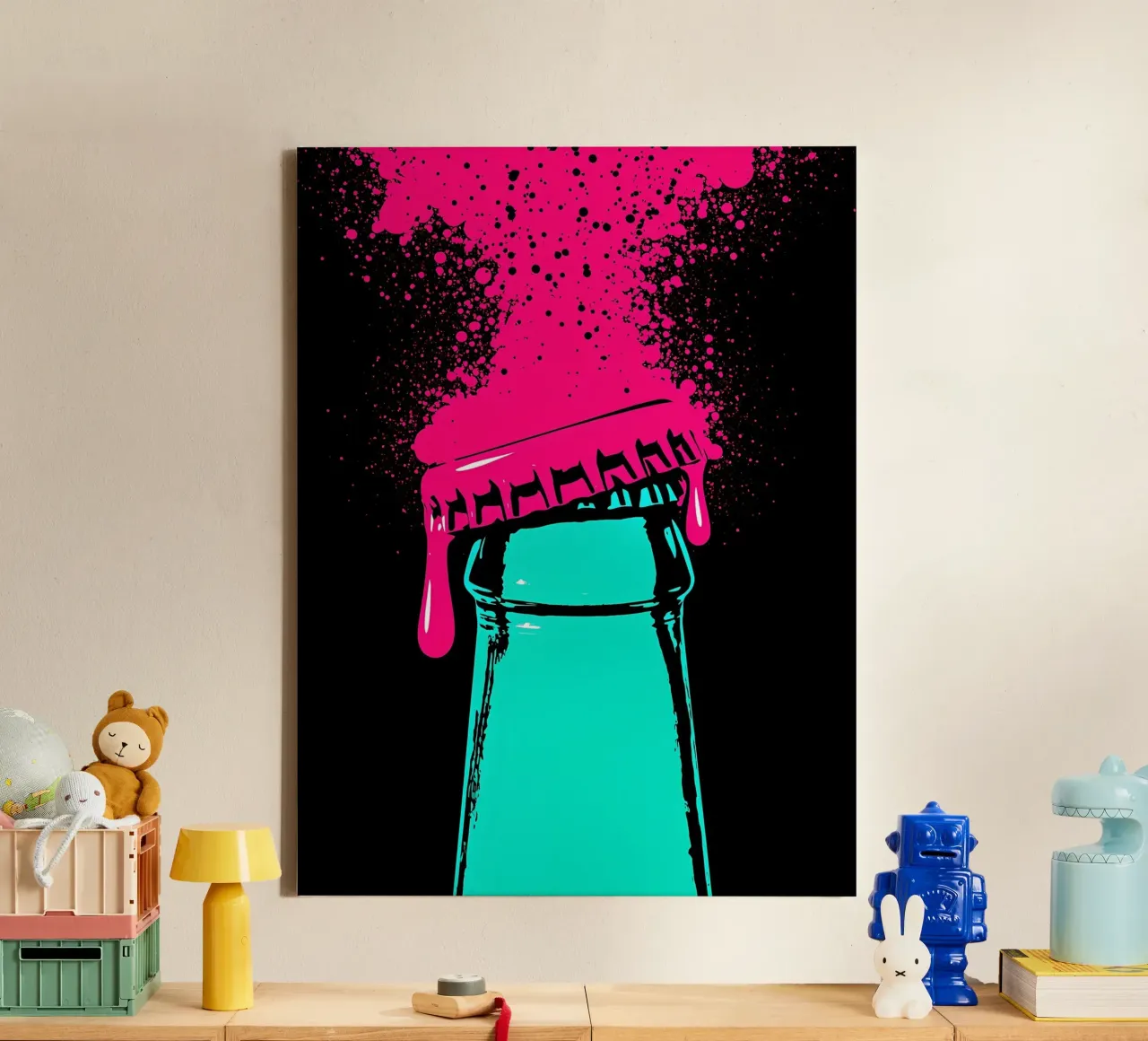 Refreshment Drink - Pop Art canvas with Floater frame by ColorCrash Gallery