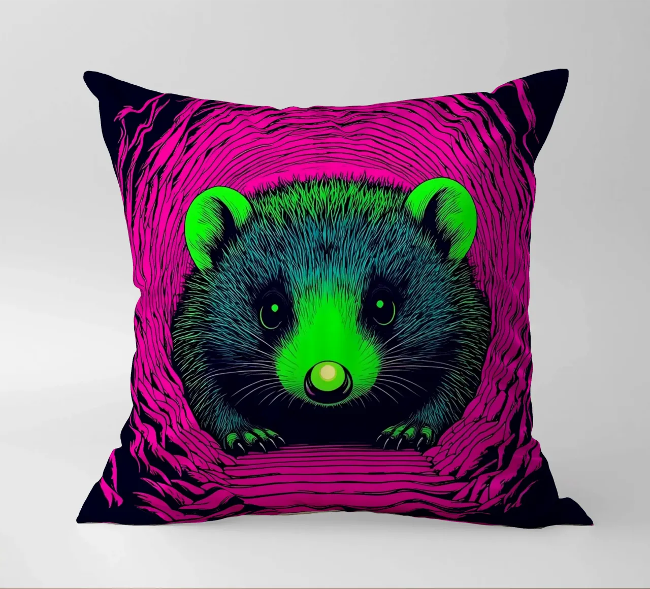 Procione che scava - Pop Art cuscino da ColorCrash Gallery