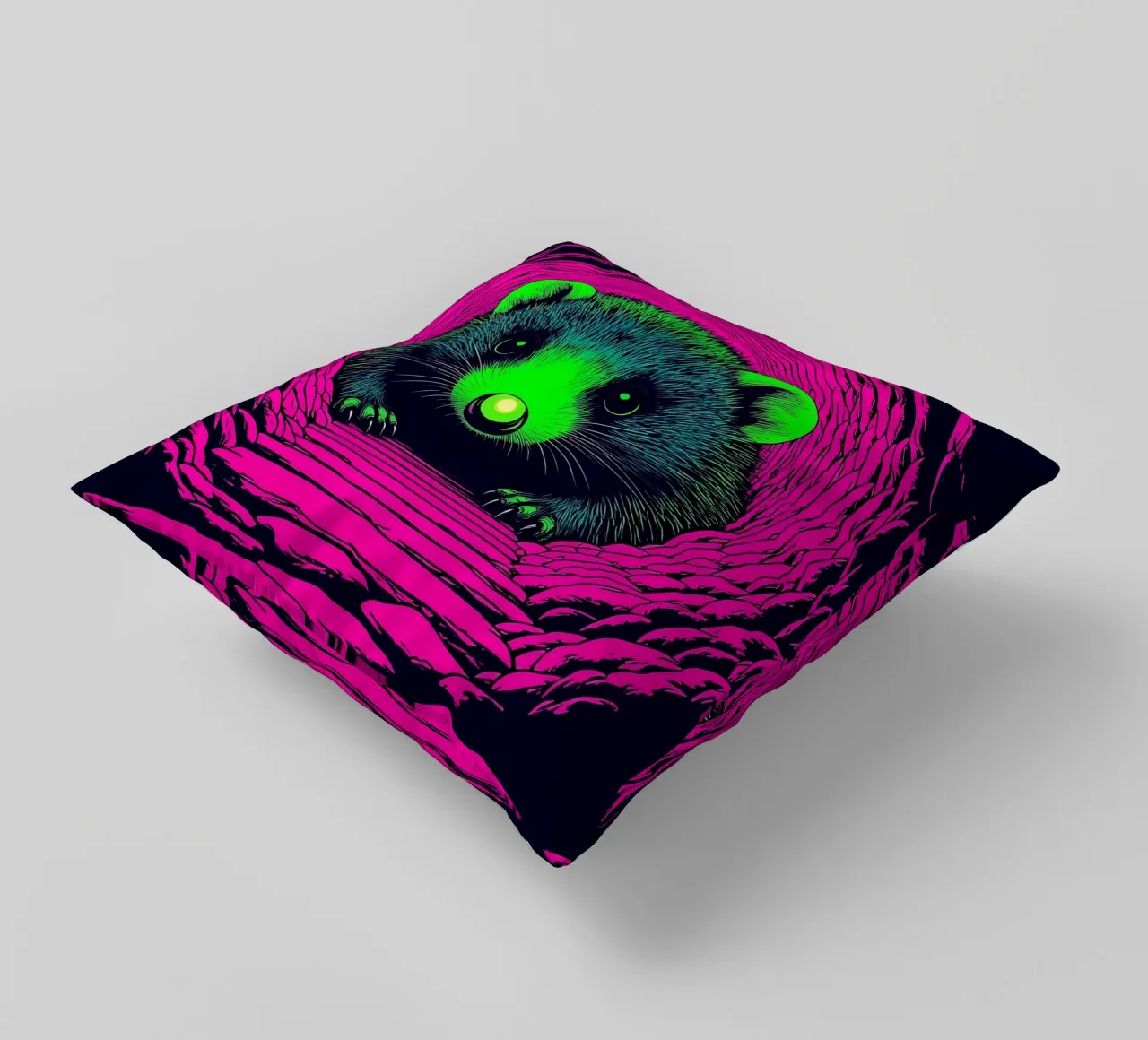 Procione che scava - Pop Art cuscino da ColorCrash Gallery