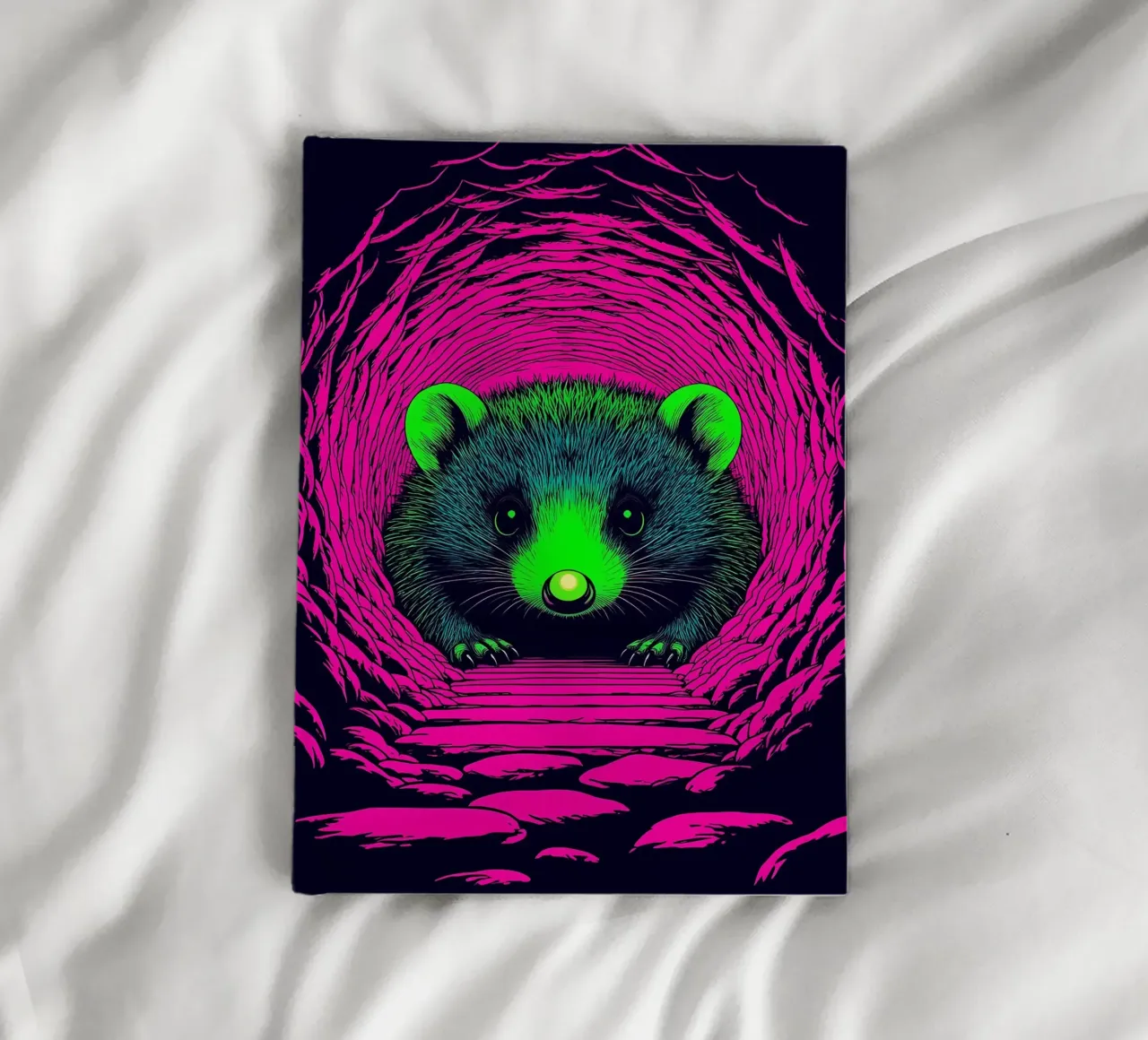 Raccoon Digging - Pop Art notebook by ColorCrash Gallery