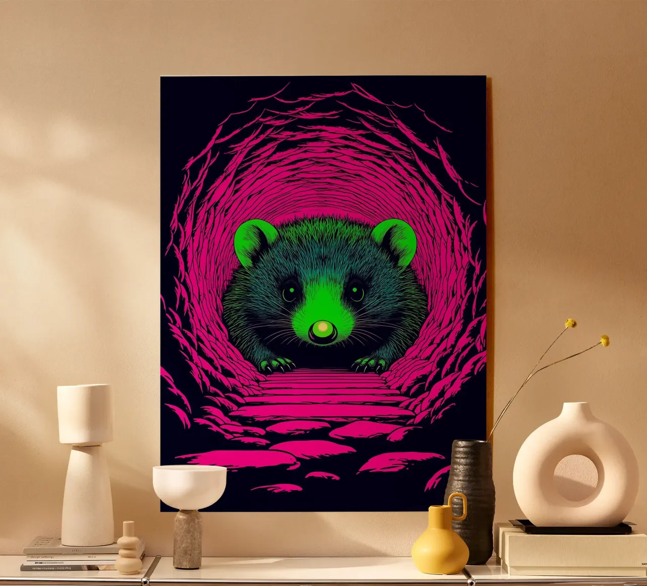 Procione che scava - Pop Art plexiglass da ColorCrash Gallery