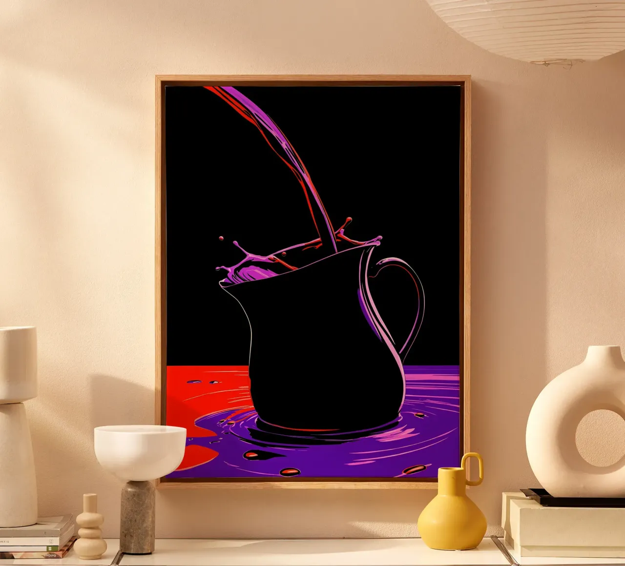 Acqua in brocca - Pop Art tela con Cornice a cassetta da ColorCrash Gallery