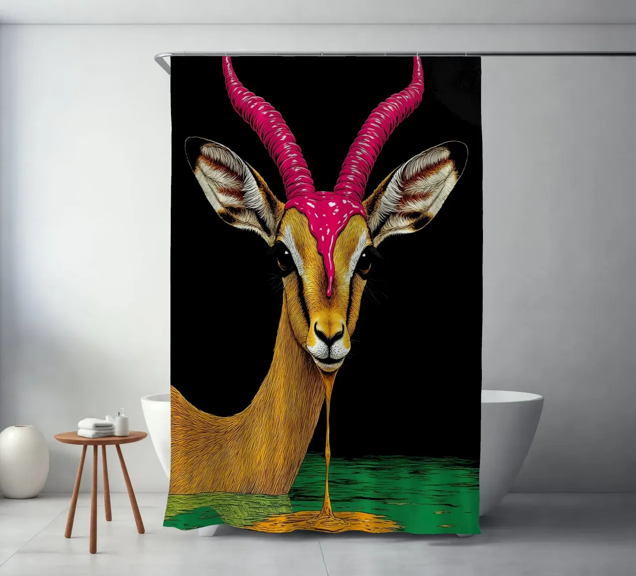 Antílope - Pop Art cortina de baño de ColorCrash Gallery
