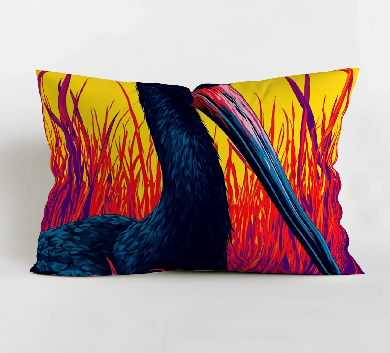 Cicogna nera - Pop Art cuscino da ColorCrash Gallery