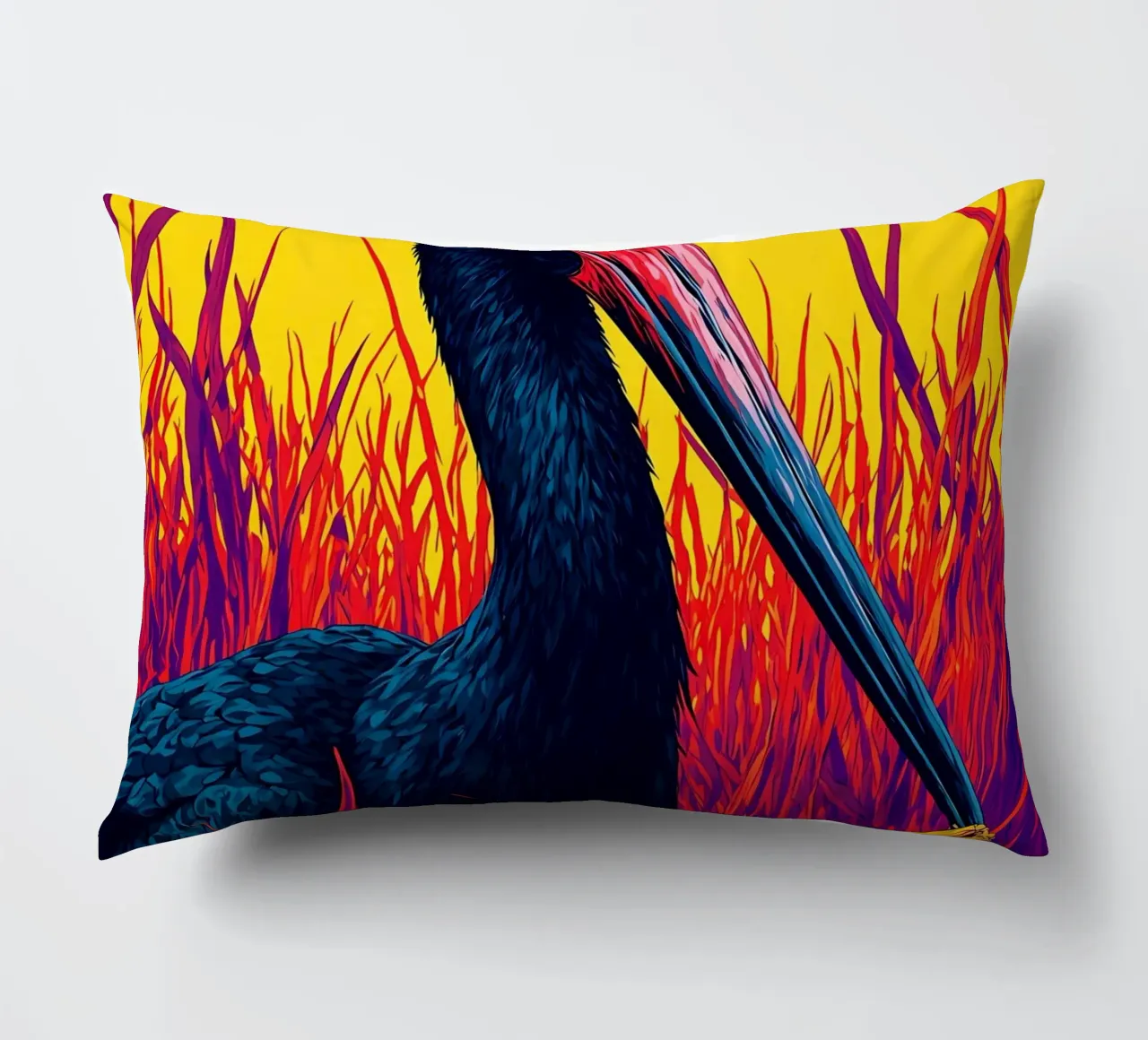 Cicogna nera - Pop Art cuscino da ColorCrash Gallery