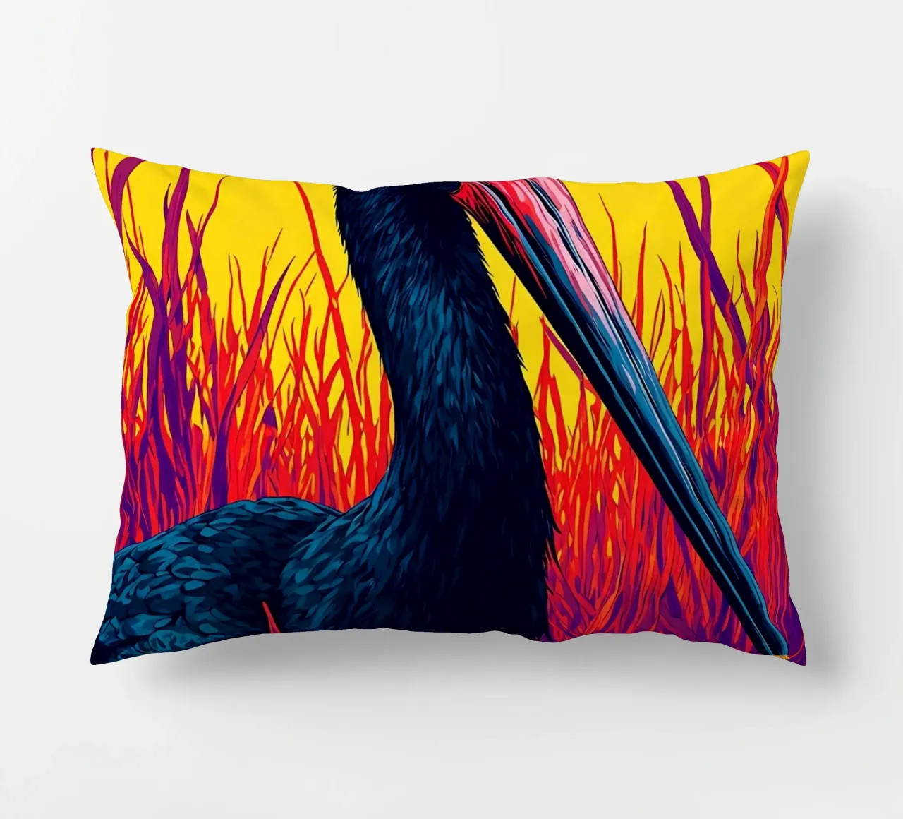 Cicogna nera - Pop Art cuscino da ColorCrash Gallery