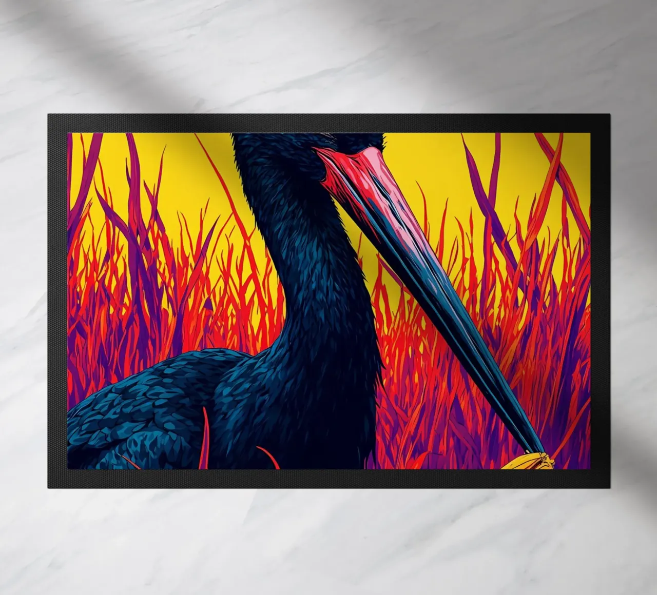 Cicogna nera - Pop Art zerbino da ColorCrash Gallery