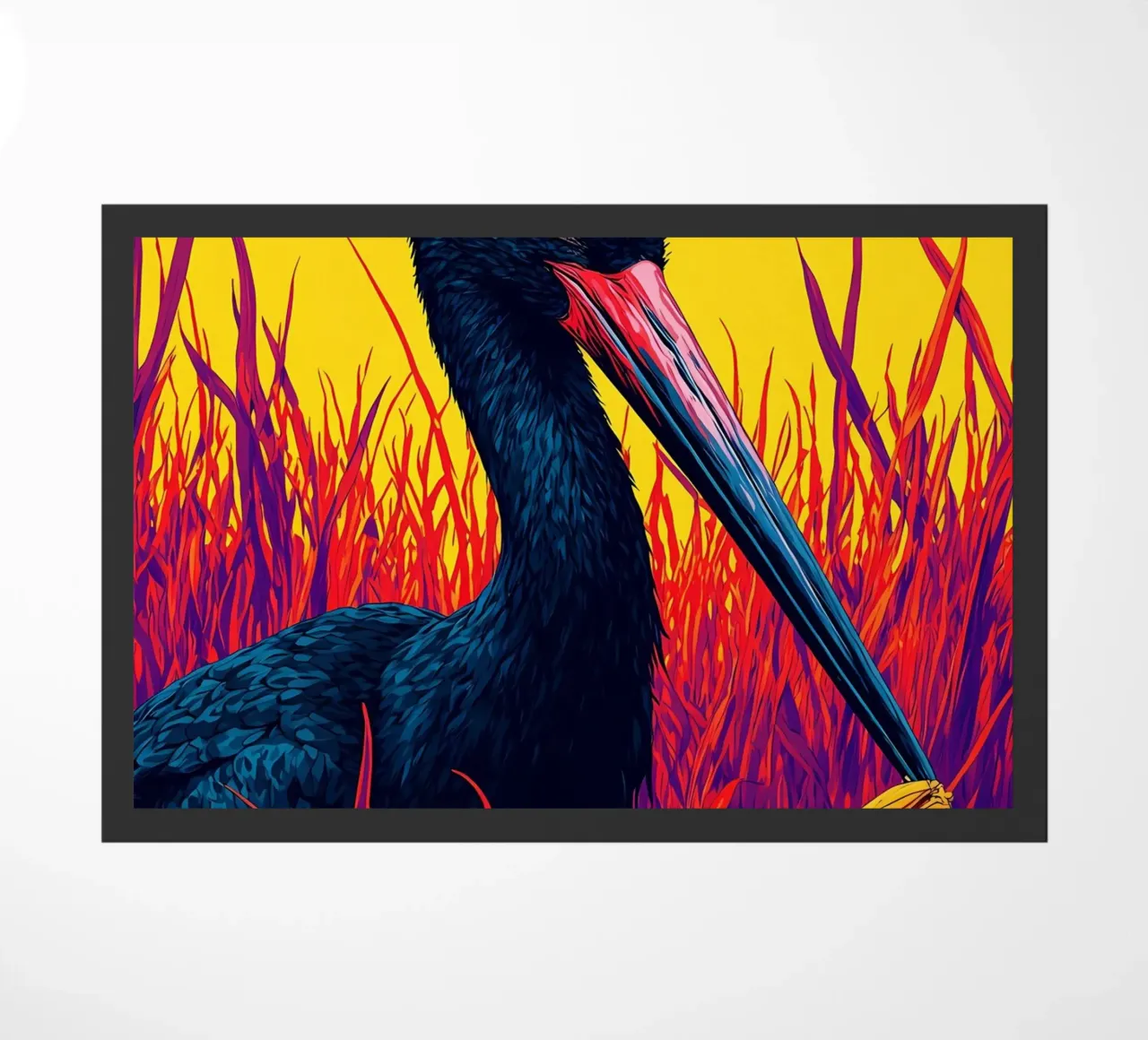 Cicogna nera - Pop Art zerbino da ColorCrash Gallery