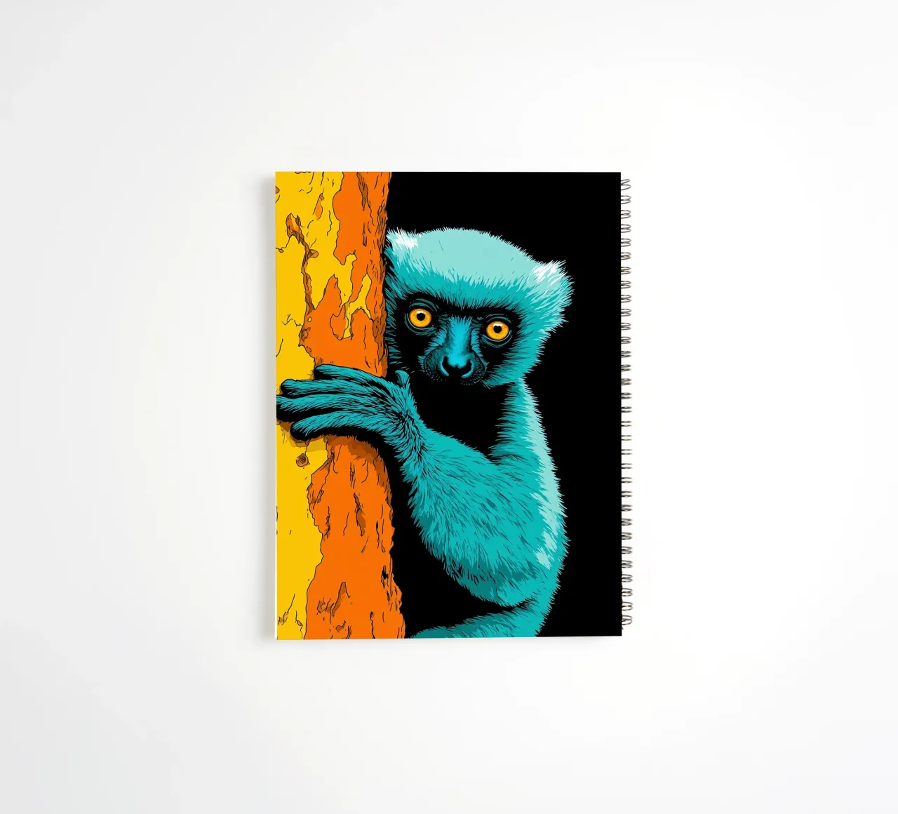 Lemur - Pop Art spiral notebook by ColorCrash Gallery