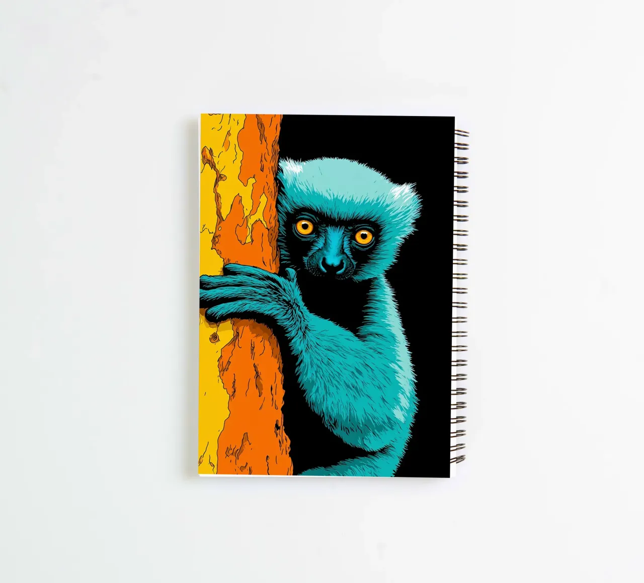 Lemur - Pop Art spiral notebook by ColorCrash Gallery