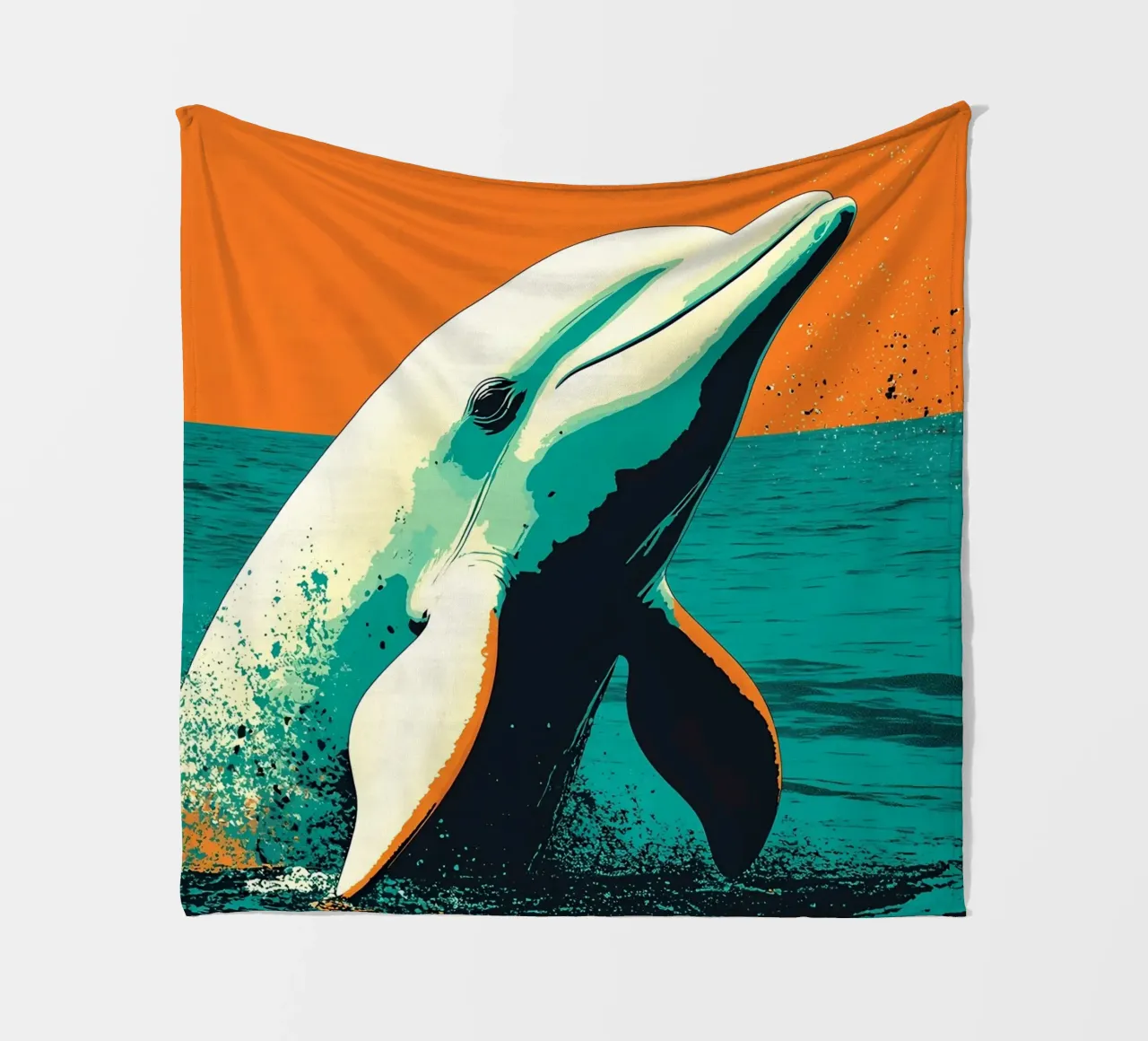 Delfin - Pop Art Fleecedecke von ColorCrash Gallery