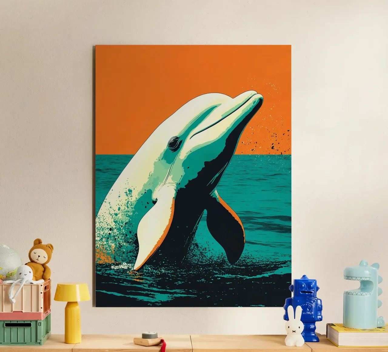 Delfin - Pop Art Forex-Platte von ColorCrash Gallery
