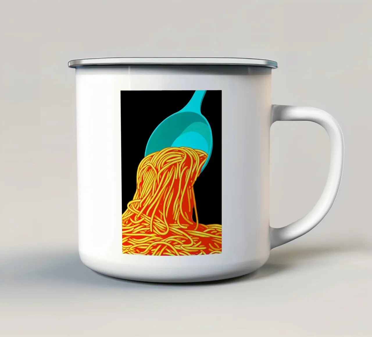 Spaghetti - Pop Art tazza in smalto da ColorCrash Gallery