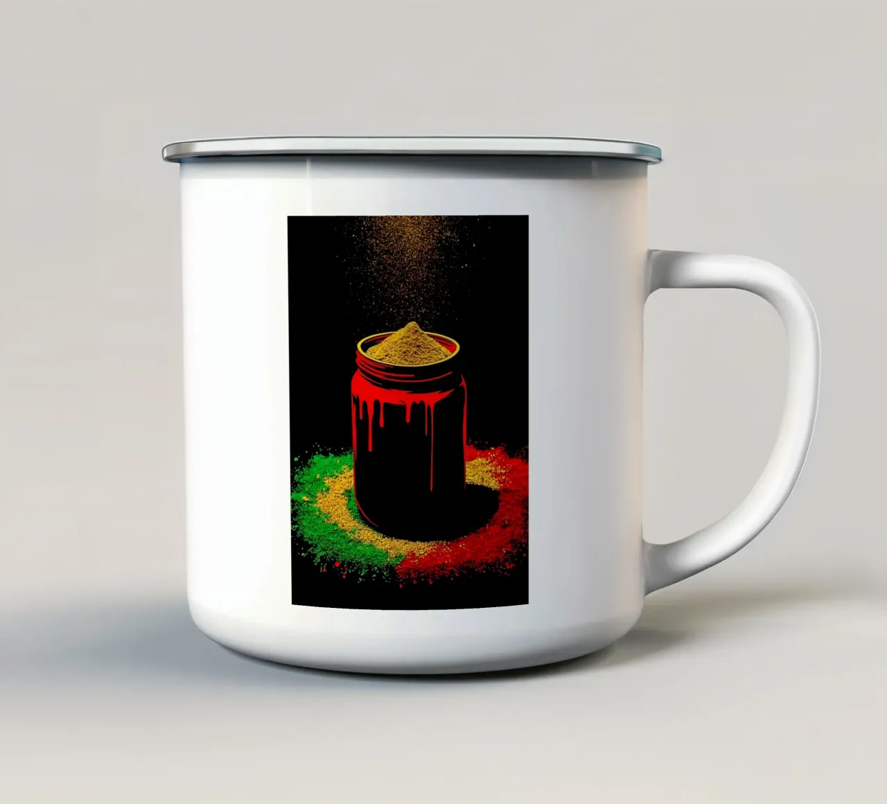 Barattolo di spezie - Pop Art tazza in smalto da ColorCrash Gallery