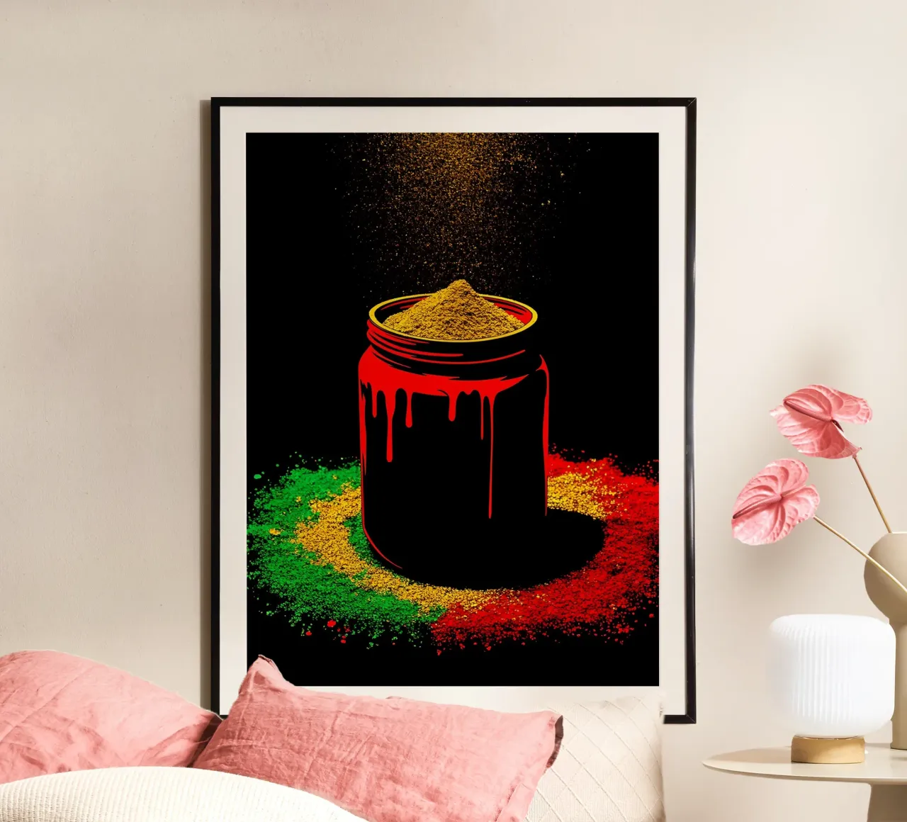 Pot à épices - Pop Art poster avec cadre en bois de ColorCrash Gallery