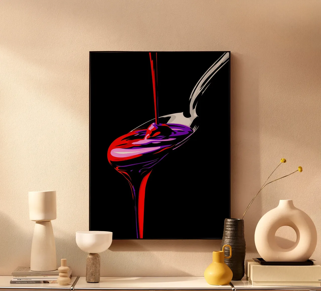 Cucchiaio che gocciola - Pop Art alluminio dibond da ColorCrash Gallery